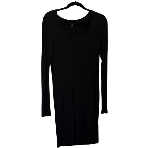 Anna Scott Little Black Knit Dress – Long Sleeve Minimalist Classic - Picture 1 of 5